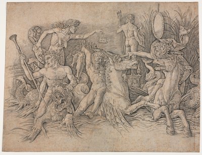 Bitwa Bogów Morskich - lewa część. autorstwa Andrea Mantegna