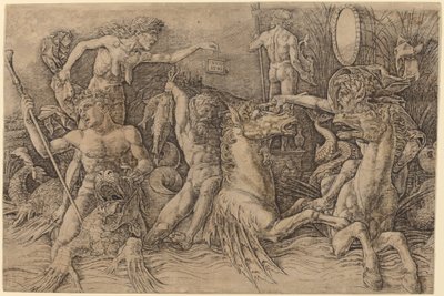 Bitwa Bogów Morskich [lewa połowa] autorstwa Andrea Mantegna