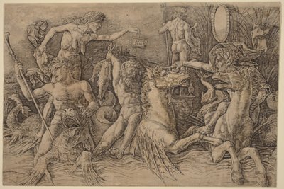 Bitwa bogów morza [lewa połowa] autorstwa Andrea Mantegna