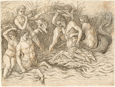 Bitwa Bogów Morskich [prawa połowa] autorstwa Andrea Mantegna