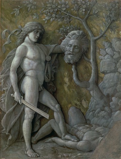 Dawid z głową Goliata, ok. 1490-95 autorstwa Andrea Mantegna