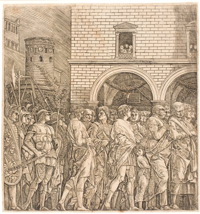 Senat rzymski podąża za triumfem autorstwa Andrea Mantegna