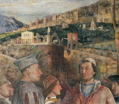 Fragment fresku w Komnacie Małżeńskiej autorstwa Andrea Mantegna (1431-1506) Zamek św. Jerzego, Mantua (Lista Światowego Dziedzictwa UNESCO, 2008). Włochy autorstwa Andrea Mantegna