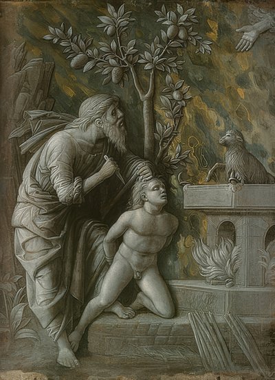 Ofiara Izaaka. Około 1490-95 autorstwa Andrea Mantegna
