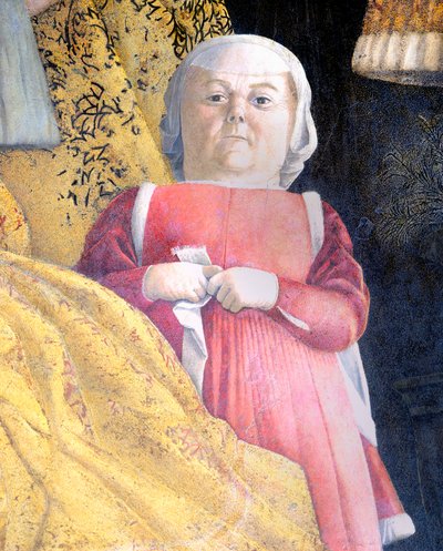 Krasnolud dworu, fragment z Court Wall autorstwa Andrea Mantegna