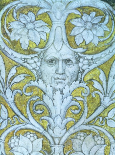 Autoportret włączony do dekoracyjnego fryzu Camera degli Sposi lub Camera Picta, detal fresku 1465-74 z 78449 autorstwa Andrea Mantegna