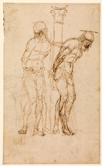 Studia dla Chrystusa w kolumnie (recto), ok. 1460-65 (pióro i atrament na papierze) [zob. też 5934516] autorstwa Andrea Mantegna