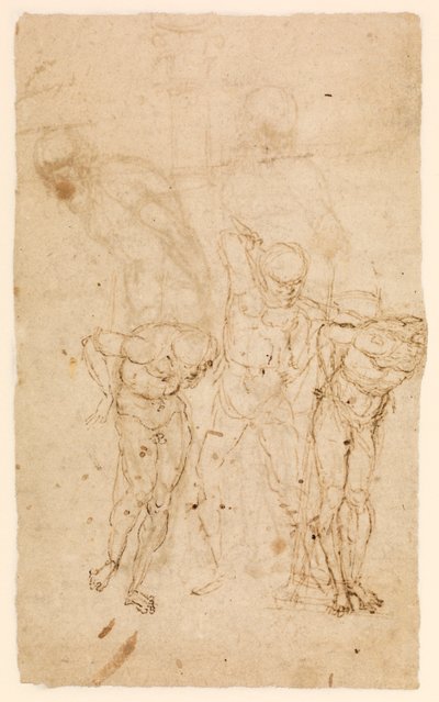 Studia dla Chrystusa w kolumnie (verso), ok. 1460-65 (pióro i atrament na papierze) [zob. również 5934515] autorstwa Andrea Mantegna