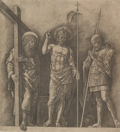 Zmartwychwstały Chrystus między św. Andrzejem a św. 1472. autorstwa Andrea Mantegna