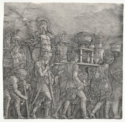 Triumfy Cezara: nosiciele gorsetu, c. 1495. autorstwa Andrea Mantegna