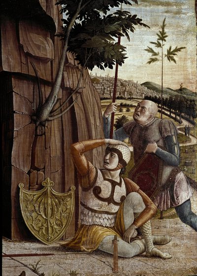 Zmartwychwstanie, fragment predelle ołtarza San Zeno (tempera na drewnie) autorstwa Andrea Mantegna
