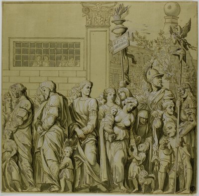 Triumfy Juliusza Cezara: Płótno nr VII autorstwa Andrea Mantegna