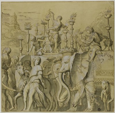 Triumfy Juliusza Cezara: Płótno nr V autorstwa Andrea Mantegna