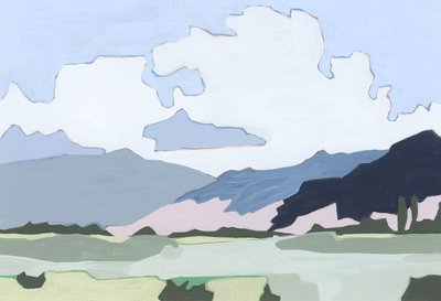 Senne niebo, 2023 (akryl na papierze) autorstwa Andrea Mejia