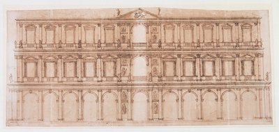 Palazzo Ducale, Wenecja (pióro i atrament na papierze) autorstwa Andrea Palladio