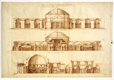 Projekt rekonstrukcji Łazienek Agryppy w Rzymie, ok. 1900 r. 1550 autorstwa Andrea Palladio