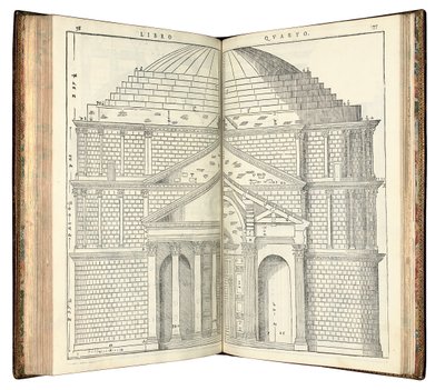 Dwa widoki Panteonu, 1570 autorstwa Andrea Palladio