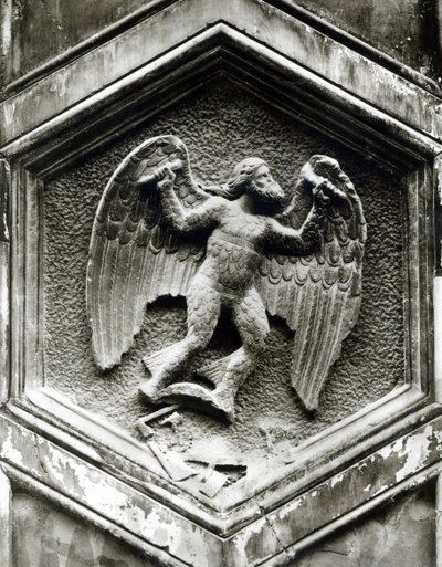 Dedal, dekoracyjny relief z dzwonnicy, Florencja, ok. 1348-50 (marmur) (zdjęcie czarno-białe) (zob. też 103681) autorstwa Andrea Pisano