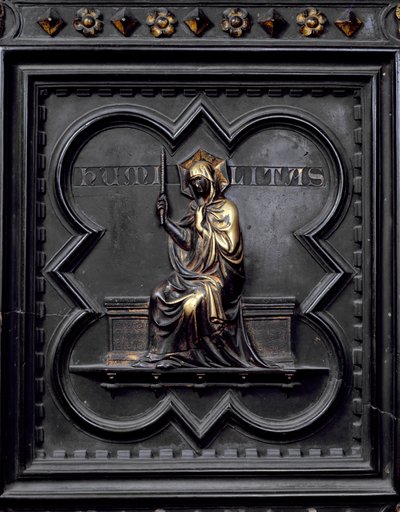 Pokora, panel D drzwi południowych baptysterium San Giovanni, 1336 (brąz) autorstwa Andrea Pisano