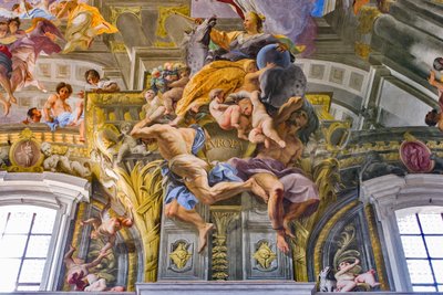 Europa, szczegóły alegorii kontynentów autorstwa Andrea Pozzo