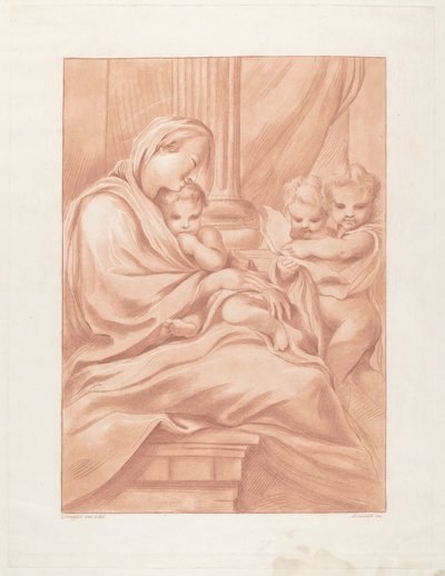 Dziewica i Dzieciątko z Dwoma Aniołami autorstwa Andrea Scacciati after Correggio