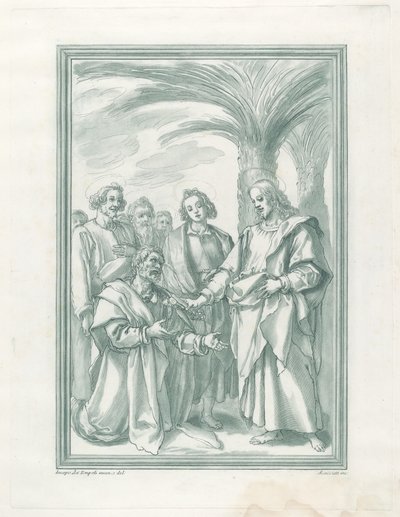 Chrystus oddający klucze św. Piotrowi autorstwa Andrea Scacciati after Jacopo Chimenti