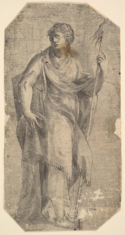 Św. Mateusz trzymający laskę i księgę, skręcając w lewo, ok. godz. 1540-50. autorstwa Andrea Schiavone