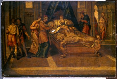 Sceny z Dziejów Dawida, 1561 (tempera na sośnie) autorstwa Andrea Schiavone