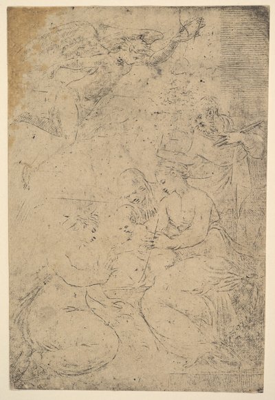 Mistyczne zaślubiny św. Katarzyny, ca. 1550. autorstwa Andrea Schiavone