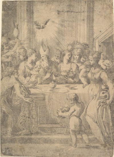 Ofiarowanie Chrystusa w świątyni, ok. godz. 1543-46. autorstwa Andrea Schiavone