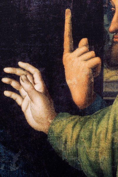 Opactwo (Opactwo Tongerlo). Obraz. Ostatnia Wieczerza. 1506-1507. Szczegół (obraz) autorstwa Andrea Solario