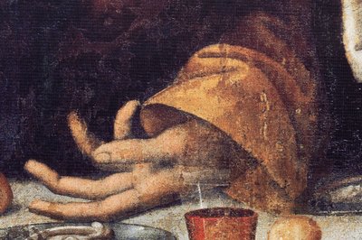 Opactwo (Opactwo Tongerlo). Obraz. Ostatnia Wieczerza. 1506-1507. Szczegół (obraz) autorstwa Andrea Solario