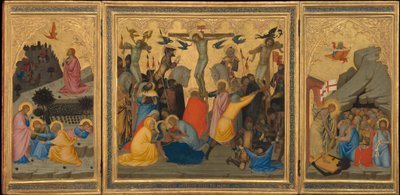 Sceny z męki Chrystusa: Agonia w ogrodzie, Ukrzyżowanie..., 1380s. autorstwa Andrea Vanni