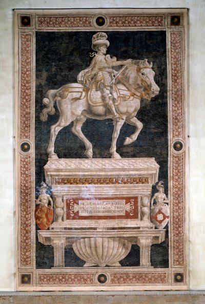 Pomnik konny Niccolo da Tolentino (wolnostojący fresk) autorstwa Andrea del Castagno