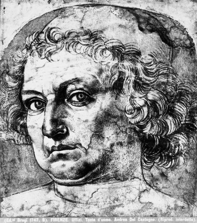 Głowa mężczyzny, czyli portret Andrei del Verrocchio, ok. 1450 autorstwa Andrea del Castagno