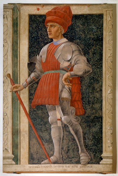 Portret Farinaty degli Uberti, włoskiej arystokratki i dowódcy wojskowego (świeży autorstwa Andrea del Castagno
