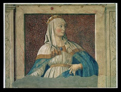 Królowa Estera, z serii Villa Carducci przedstawiającej sławnych mężczyzn i kobiety, ok. 1450 r. autorstwa Andrea del Castagno