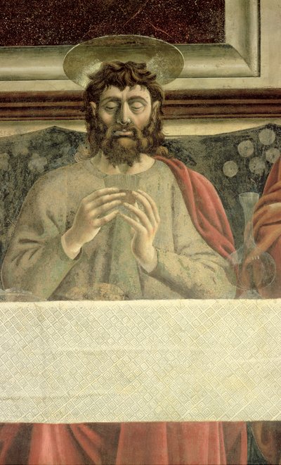 Ostatnia Wieczerza, fragment św. Jakuba Większego, 1447 fragment fresku z 85172 autorstwa Andrea del Castagno