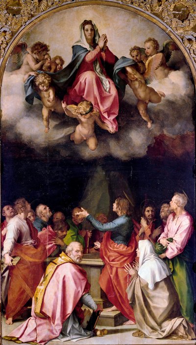 Wniebowzięcie Passerini Obraz Andrea del Sarto (1486-1531) 1522 wym.379x222 cm Florencja, Palazzo Pitti autorstwa Andrea del Sarto