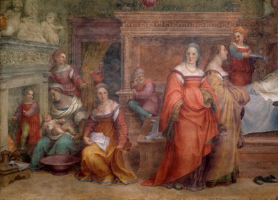 Narodziny Dziewicy (Detal Fresco autorstwa Andrea del Sarto