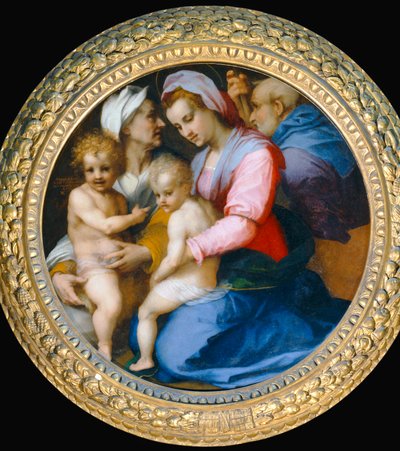 Maryja Panna, Dzieciątko Jezus, święta Elżbieta, święty Zachariasz i mały święty Jan Chrzciciel ... autorstwa Andrea del Sarto