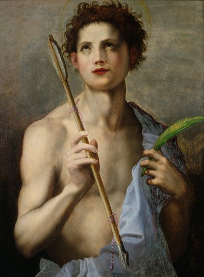 سینټ سیباستین دوه تیر او د شهید پام پولی ساتل autorstwa Andrea del Sarto