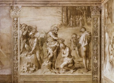 Opowieści o świętym Janie Chrzcicielu: Chrzest tłumów autorstwa Andrea del Sarto