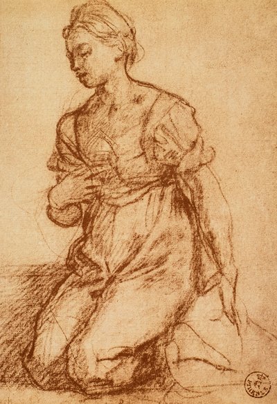 Studium kobiety; rysunek autorstwa Andrei del Sarto. Gabinet Rysunków i Grafiki, Galeria Uffizi, Florencja autorstwa Andrea del Sarto