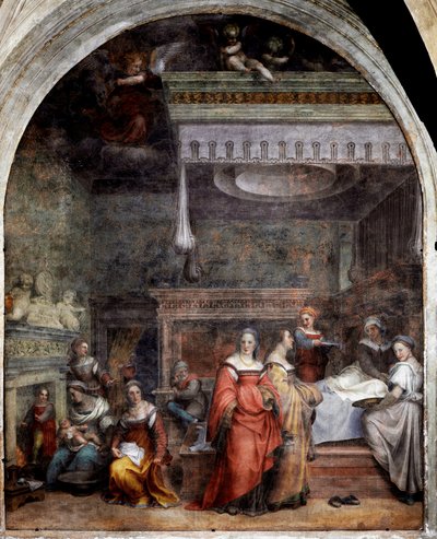 Fresk Narodziny Dziewicy – ​​Andrea del Sarto (Andrea d
