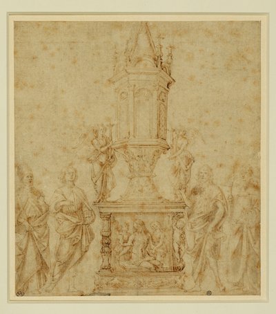 Szkoła Verrocchia. Relikwiarz między świętym ... autorstwa Andrea del Verrocchio