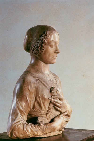 Kobieta z bukietem, ok. 1475-80 (marmur) autorstwa Andrea del Verrocchio