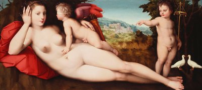 Wenus z Miłością Świętą i Nieświętą, autorstwa Andrea di Alessandro Bresciano