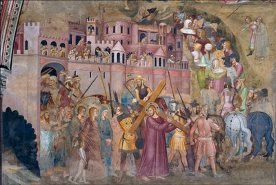 Chrystus niosący krzyż - Chrystus niosący krzyż - Fresk z kaplicy hiszpańskiej autorstwa Andrea di Bonaiuto autorstwa Andrea di Bonaiuto (fl.1343 77)