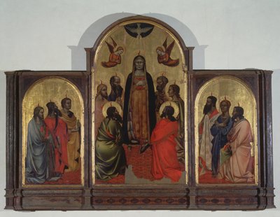 Pięćdziesiątnica (tempera na panelu) autorstwa Andrea di Cione Orcagna
